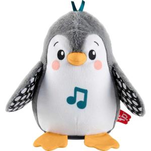 Fisher-Price Baby Tummy Time Toy Flap & Wobble Penguin, Plush with Music & Motion for Sensory Play Newborns Ages 0+ Months(Small)