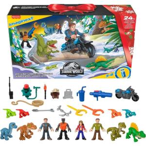 Fisher-Price Imaginext Jurassic World Advent Calendar, Christmas Gift of 25 Dinosaur Toys & Figures for Preschool Kids Ages 3+ Years