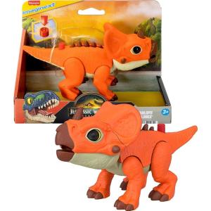 Fisher-Price Imaginext Jurassic World Dinosaur Action Figure with Kid-Activated Motion, 8-inch Tyrannosaurus Rex Dino Toy(Aquilops)