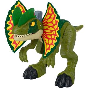 Fisher-Price Imaginext Jurassic World Dinosaur Toy Thrash Attack Dilophosaurus 16+ Inch with Lights & Sounds for Pretend Play Kids Ages 3+ Years