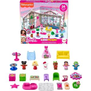 Fisher-Price Little People Barbie Toddler Toy 2025 Advent Calendar Playset, 24 Christmas Figures & Pieces for Pretend Play Kids Ages 18+ Months