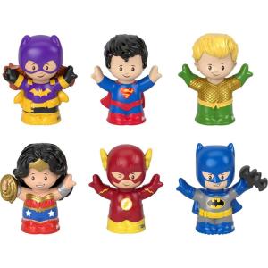 Fisher-Price Little People Toddler Toys DC Super Friends Crime-Fighting Figure Pack Set of 6 Characters for Pretend Play Ages 18+ Months (Amazon Exclusive)