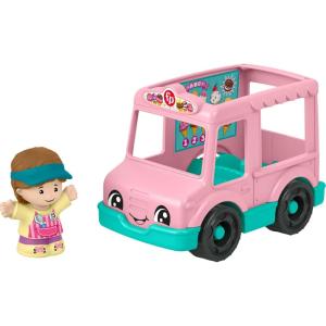 Fisher-Price Little People Toddler Toys Ice Cream Truck Push-Along Vehicle & Figure for Pretend Play Preschool Kids Ages 1+ Years