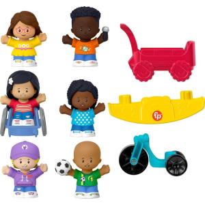 Fisher-Price Little People Toddler Toys Play for All Figure and Accessory Pack 9-Piece Set for Pretend Play Ages 1+ Years