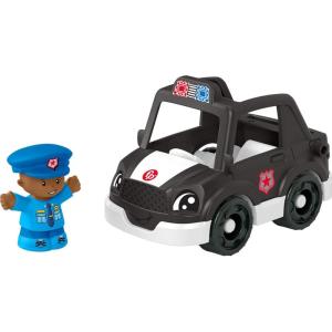 Fisher-Price Little People Toddler Toys Police Car Push-Along Vehicle & Figure for Pretend Play Preschool Kids Ages 1+ Years