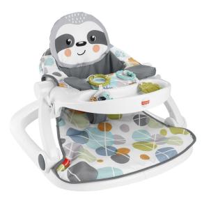 Fisher-Price Portable Baby Chair Sit-Me-Up Floor Seat with Snack Tray, Newborn Sensory Activity Toys & Plush Cute Sloth Washable Pad​(27.17 x 20.87 x 12.2 Inch)