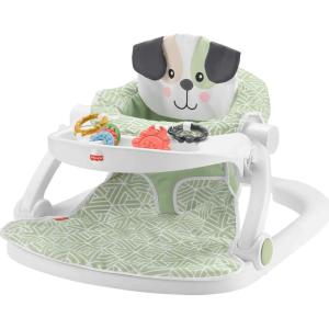 Fisher-Price Portable Baby Chair Sit-Me-Up Floor Seat with Snack Tray and Developmental Toys, Puppy Perfection