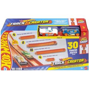 Hot Wheels Toy Car Track Set, Track Creator Deluxe Pack & 2 1:64 Scale Die-Cast Vehicles, 25 Feet of Different Length Speed Snap Track & Connectors (Amazon Exclusive)
