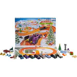 Hot Wheels Toy Cars, 2022 Advent Calendar with 8 1:64 Scale Vehicles, 16 Holiday-Themed Accessories & Playmat(Version 3)