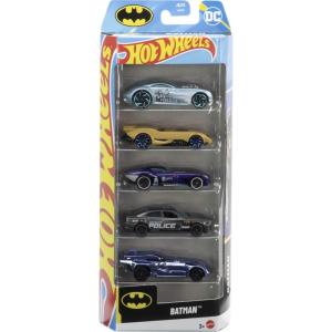 Hot Wheels Toy Cars, Batman-Themed 10-Pack, Set of 10 Die-Cast Vehicles Including a Batmobile & a Batplane in 1:64 Scale (Styles May Vary)(5-Pack)