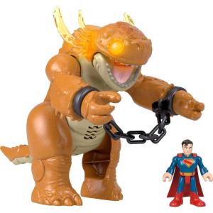Imaginext Fisher-Price Superman Toy with Lights, Sounds, Motion & 3-inch Action Figure, 10-inch Monster with Chains(Playset)