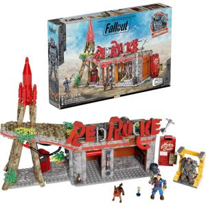 MEGA Fallout Action Figures Building Toys, Red Rocket Truck Stop with 824 Pieces, 2 Poseable Characters and Accessories, for Collectors