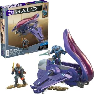 MEGA Halo The Series Vehicle Building Toys Set, Renegade Banshee Aircraft with 205 Pieces, 2 Micro Action Figures, Purple, Kids and Fans (Amazon Exclusive)(Medium)