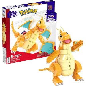 MEGA Pokémon Action Figure Building Toys for Kids, Dragonite with 388 Pieces and Wing Flapping Motion, Age 9+ Years Old Gift Idea(Dragonite)