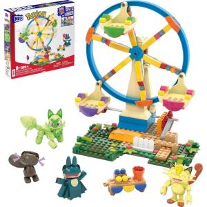 MEGA Pokémon Building Toys Set Ferris Wheel Fun with 393 Pieces, 4 Poseable Characters, 5+ Inches Tall, for Kids (Amazon Exclusive)