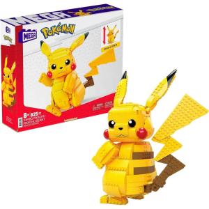 MEGA Pokémon Building Toys Set Jumbo Eevee with 824 Pieces, Articulated and Poseable, 11 Inches Tall, for Kids(Jumbo Pikachu)