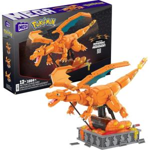 MEGA Pokémon Building Toys Set Motion Charizard with 1664 Pieces and Wing Movement, for Adult Collectors