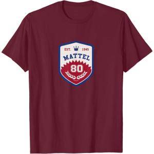 Mattel 80th – Varsity Badge T-Shirt(Burgundy)