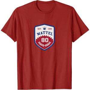 Mattel 80th – Varsity Badge T-Shirt(Cranberry Red)