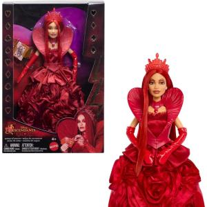 Mattel Disney Descendants: The Rise of Red Queen of Hearts Fashion Doll with Movie-Inspired Royal Gown & Accessories, Includes Display Stand(Multicolor)