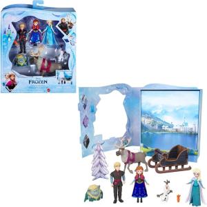 Mattel Disney Frozen Toys, Frozen Story Pack with 6 Key Characters, Small Dolls, Figures and Accessories Inspired by Disney Frozen Movies, Gifts for Kids(Frozen 1)