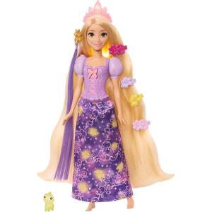 Mattel Disney Princess Rapunzel Fashion Doll w/Light-Up Hair & 4 More Ways to Glow, Pascal Figure & 7 Styling Accessories, Inspired by Tangled Movie