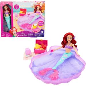 Mattel Disney Princess Toys, Ariel Mermaid Doll & Pool Set with Moldable Sand, 3 Molds & 6 Accessories, Inspired by The Little Mermaid Movie