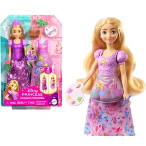 Mattel Disney Princess Toys, Cinderella Fashion Doll with 2 Looks, 9 Accessories, 2 Snap-On Bodices & 2 Skirts, 2-in-1 Stories Inspired by Disney Movie(Rapunzel)