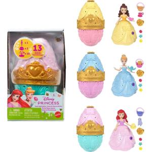 Mattel Disney Princess Toys, Small Doll Easter Egg Surprise with 1 Princess, 2 Skirts & 10 Play Accessories (Styles May Vary), Inspired by Movies