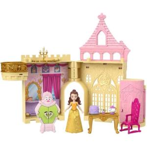 Mattel Disney Princess Toys, Storytime Stackers Belle’s Castle, Stackable Doll House with Small Doll & 9 Pieces, Inspired by The Disney Movie(Belle)
