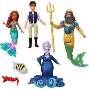 Mattel Disney The Little Mermaid Ariel’s Adventures Story Set with 4 Small Dolls and Accessories, Toys Inspired by the Movie