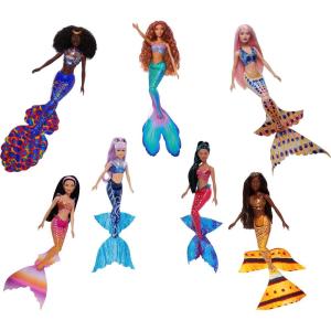 Mattel Disney The Little Mermaid Ultimate Ariel Sisters 7-Pack Set, Collection of 7 Fashion Mermaid Dolls, Toys Inspired by the Movie(Single)