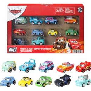 Mattel Disney and Pixar Cars Mini Racers 10-Pack, Collectible Set with 10 Toy Vehicles, Fan-Favorite Characters (Amazon Exclusive)
