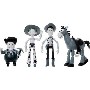 Mattel Disney and Pixar Toy Story Set with 4 Action Figures, Black & White Woody’s Roundup Pack with Woody, Jessie, Bullseye & Stinky Pete, 7-Inch Scale(Black & White)