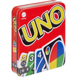 Mattel Games UNO Card Game in Travel & Storage Tin for Kid, Adult & Family Nights & Parties, Color Blind Accessible & Customizable Deck (Amazon Exclusive)(Tin)