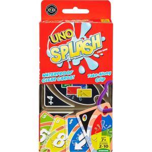 Mattel Games UNO Splash Card Game with Waterproof Cards and Portable Clip for Travel, Camping and Game Nights Away(Uno Splash)