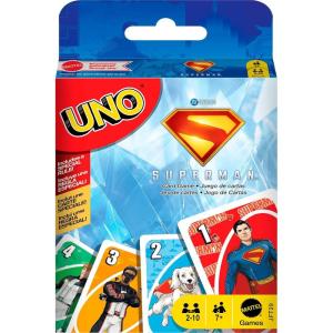 Mattel Games UNO Superman Card Game for Kids, Adults & Family Nights, Parties, Travel & Camping, Toy Collectible Inspired by The Movie(Superman)