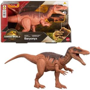 Mattel Jurassic World Dinosaur Toys with Roar Sound & Attack Action, Wild Roar Posable Figure, Physical & Connected Digital Play(Baryonyx)