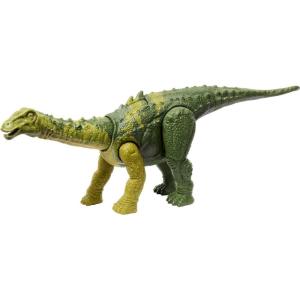 Mattel Jurassic World Dinosaur Toys with Roar Sound & Attack Action, Wild Roar Posable Figure, Physical & Connected Digital Play(Nigersaurus)