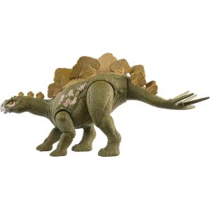 Mattel Jurassic World Dinosaur Toys with Roar Sound & Attack Action, Wild Roar Posable Figures, Physical & Connected Digital Play(Hesperosaurus)