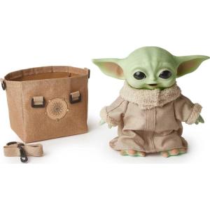 Mattel Star Wars Grogu Plush 10-inch Toy, Character Figure with Soft Body, Sounds & Carrier, Inspired by Star Wars The Mandalorian(with Bag & Feet)