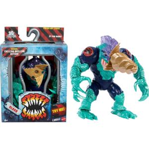Mattel Street Sharks Action Figure with Bite & Punch Motion, Ripster Collectible Toy Inspired by 90s TV Half-Man Half-Shark Hero, 6-Inch(Slash)