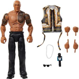 Mattel WWE Elite Action Figure & Accessories, Series #115 6-inch Collectible The Rock with 25 Articulation Points & Swappable Hands