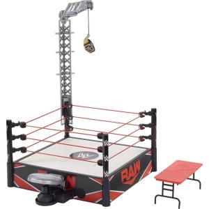 Mattel WWE Wrekkin’ Kickout Ring Playset with Accessories & 2 Play Modes, Includes Launcher, Crane, WWE Championship & More, 13-inch x 20-inch