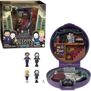 Polly Pocket Collector Playset, The Addams Family Compact with 4 Special Edition Character Dolls and 1 Accessory