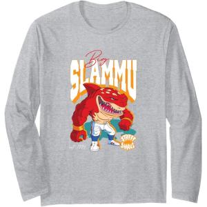 Street Sharks – Big Slammu Long Sleeve T-Shirt(Heather Grey)