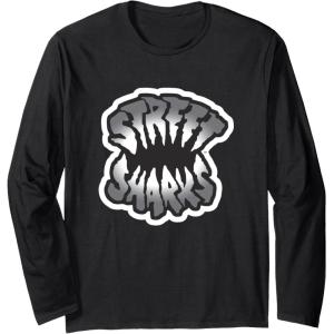 Street Sharks – Grey Logo Long Sleeve T-Shirt(Black)