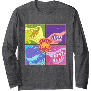 Street Sharks – Grid Long Sleeve T-Shirt(Dark Heather Grey)