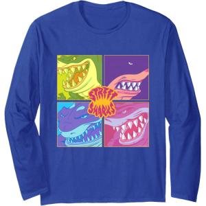 Street Sharks – Grid Long Sleeve T-Shirt(Royal Blue)