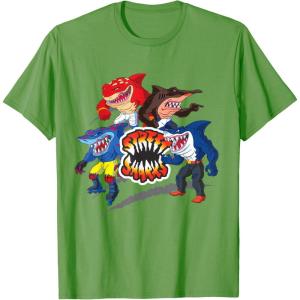 Street Sharks – It’s Fin-Kicking Time T-Shirt(Grass Green)